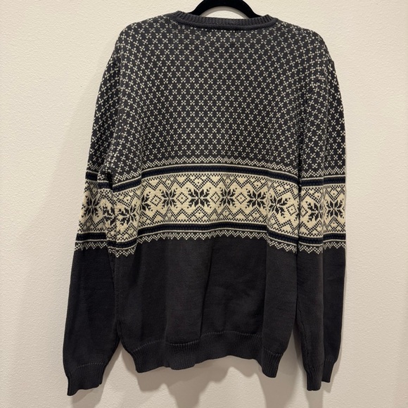 Eddie Bauer Men's Crewneck Fair Isle Sweater Nordic Ski Outdoors Y2K Dad M - Picture 2 of 7